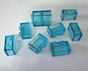 Lego 100 New Trans-Light Blue Brick 1 X 2 Without Bottom Tube 3065 - Picture 1 of 1