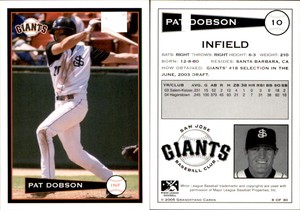 Pat Dobson 2005 Grandstand San Jose Giants #8 Card *AutographDen*