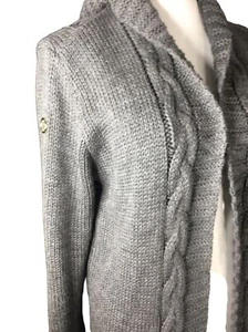 Lemoniade Strickjacke mit Kapuze Gr. Large grau offen Acryl Pullover Made in Poland - Bild 1 von 10