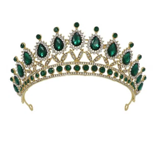 Tiara Barroca Princesa Corona Tiaras para Niñas Perla Diadema Bling Bling - Imagen 1 de 10