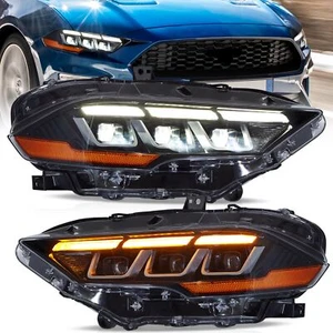 Pair VLAND FULL LED Headlights For Ford Mustang 2018-2023 W/Animation Assembly - Picture 1 of 9