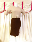 Vintage 60's Brown & Tan Wool Day Dress STACEY AMES 28" Waist *