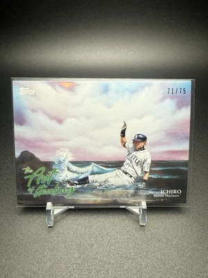 2025 Topps X Bob Ross La alegría del béisbol Ichiro El arte de robar verde 71/75 Foto 1 de 2