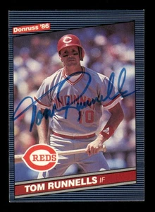 1986 Donruss 569 Tom Runnells autografo firmato nitido blu sharpie ASC BXCP - Foto 1 di 2