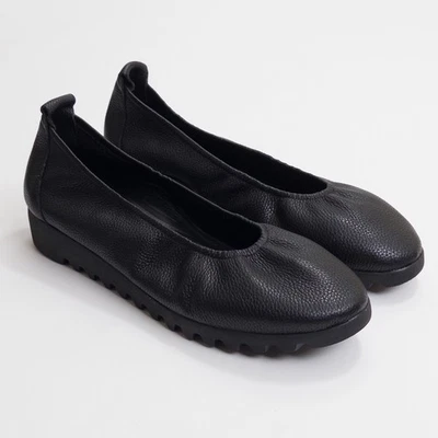 Zapatos planos de ballet cómodos de cuero negro para mujer Aetrex Brianna talla 10 Foto 1 de 4