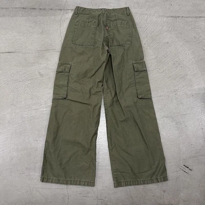 Levis Baggy Cargo Pants Womens 24 Wide Leg Army Green Skater Grunge Military - Image 1 of 4