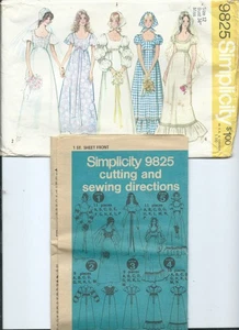 S 9825 sewing pattern 70's Wedding DRESS Maid's BRIDAL GOWN & SCARF sew size 12 - Picture 1 of 1