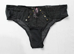 Adore Me Women's Mesh Emmeline Cheeky Lace Bikini Panty NN7 Black 0X NWT - Picture 1 of 4