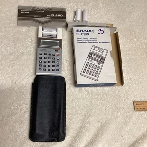 Sharp EL-8180 Calculator Case Paper Instructions Original Box NO CORD Pristine - Picture 1 of 14