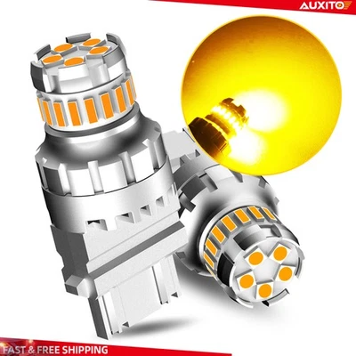 2X AUXITO 3157 3156 Ámbar LED Girar Aparcamiento Amarillo Señal Bombilla Sin Errores Foto 1 de 4