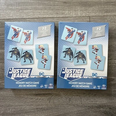 DC Justice League Memory Match Card Game Batman, Superman Qty 2 SEALED - Image 1 of 4