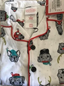 NWT CHRISTMAS Bulldogs +Other Breeds 2 PC PAJAMA Set Childrens SZ 4 WONDERSHOP - Picture 1 of 4