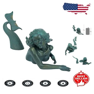 Candice Pennington's 16" Verdigris Mermaid Garden Statue - Perfect Gift - Picture 1 of 10