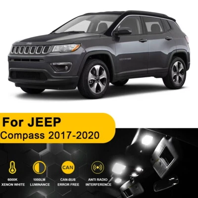Luces domo interiores LED blancas para brújula Jeep 2017-2022 kit de paquete 10X + HERRAMIENTA Foto 1 de 4