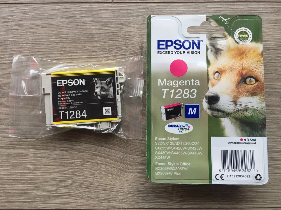 lot 2 cartouches  EPSON T1283 et T1284 ENCRE " Renard " - Photo 1/1