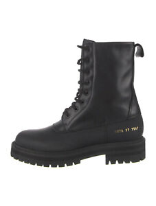 $800 Women by Common Projects Technical Combat Hiking Boot Black Size 37 6078
