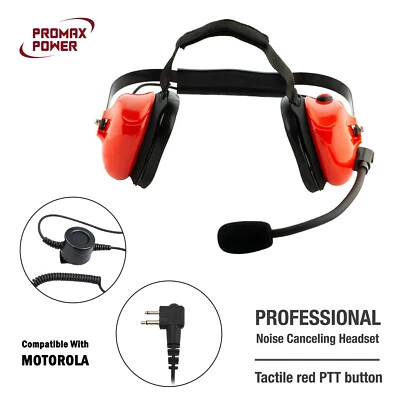 Professional Noise Canceling Dual Muff Racing Headset for Motorola CP200D - Image 1 of 4