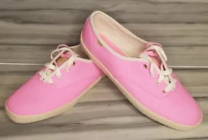 Keds x Kate Spade New York Champion Neon Pink Canvas Lace Up Women's Size 9 New - Picture 1 of 13