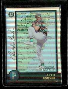 Vintage 1998 TOPPS BOWMAN CHROME Refractor Baseball Card #184 CHRIS ENOCHS A's