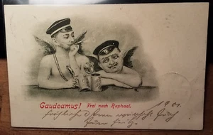 Gaudeamus - Frei nach Raphael - Corps ? Studenten Engel / 1901 Karte Studentika - Picture 1 of 1