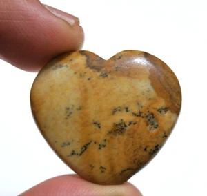 Natural Picture Jasper Heart Shape Cabochon 49.30 Crt Loose Gemstone - Picture 1 of 5