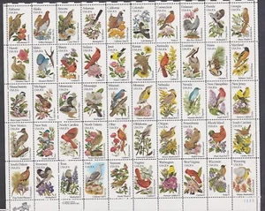 United States America 1981 Mint MLH Sheet Birds Alabama Utah Texas Maine Wyoming - Picture 1 of 2