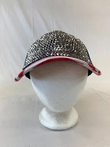Baseballkappe Damen Glitzer amerikanische Flagge Buckleback Strass USA Einheitsgröße - Bild 1 von 10