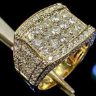 Women Men 18k Gold Plated Cubic Zirconia Rings Wedding Party Jewelry Gift Sz6-13