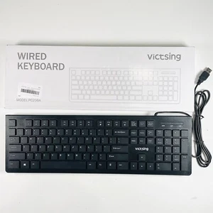 Victsing Wired Keyboard Model PC206A Black USB Plug Connector Weight 440g - Picture 1 of 10
