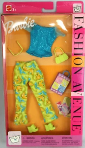 Barbie Fashion Avenue Pack 2002 NEW NRFB 25702 Blue Sparkle Top Floral Pants - Picture 1 of 5