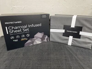 Protect-a-Bed Charcoal Infused Sheet Set Gray California Cal ￼King - Picture 1 of 17