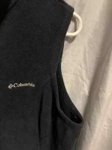 Columbia vest Adult Medium Black Sleeveless Fleece Men's Full Zip Up - Picture 1 of 10
