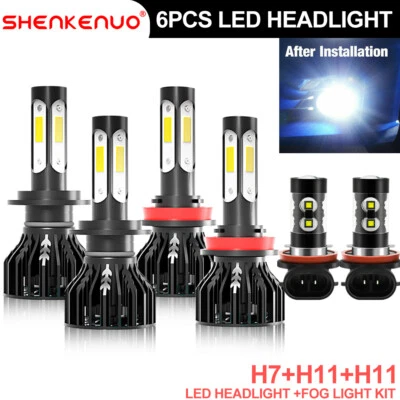 For Mazda MX-5 Miata 2006-2014 LED Headlights High /Low Beam+Fog Bulbs Kit - Image 1 of 4