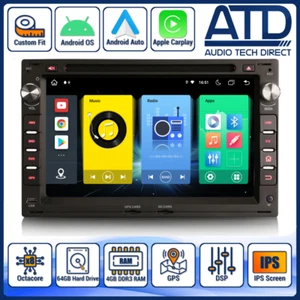 Android Radio For VW Transporter T4 T5 Lupo Sharan CarPlay Auto SatNav Head Unit - Picture 1 of 13