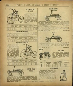 1917 PAPER AD Toy Play Hand Car Irish Mail Tricycle Cleveland Tubular - Picture 1 of 2