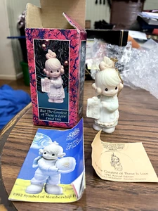 Precious Moments BUT THE GREATEST OF THESE IS LOVE 1992 Ornament - Picture 1 of 7