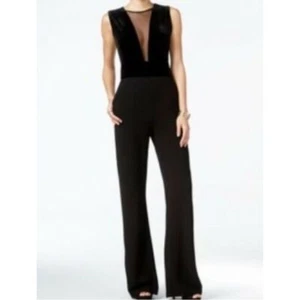 Nuevo con etiquetas Mono Jessica Simpson Moda 10 Tejedor Negro Terciopelo Talla XXS - Imagen 1 de 4