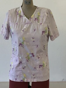 Disney Tinker Bell Nursing Scrub Top Women's Sz Small Healthcare - Picture 1 of 7