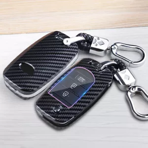 Key Fob Cover Keychain Shell For Kia Optima Forte Sorento Soul Carbon Fiber Case - Foto 1 di 8