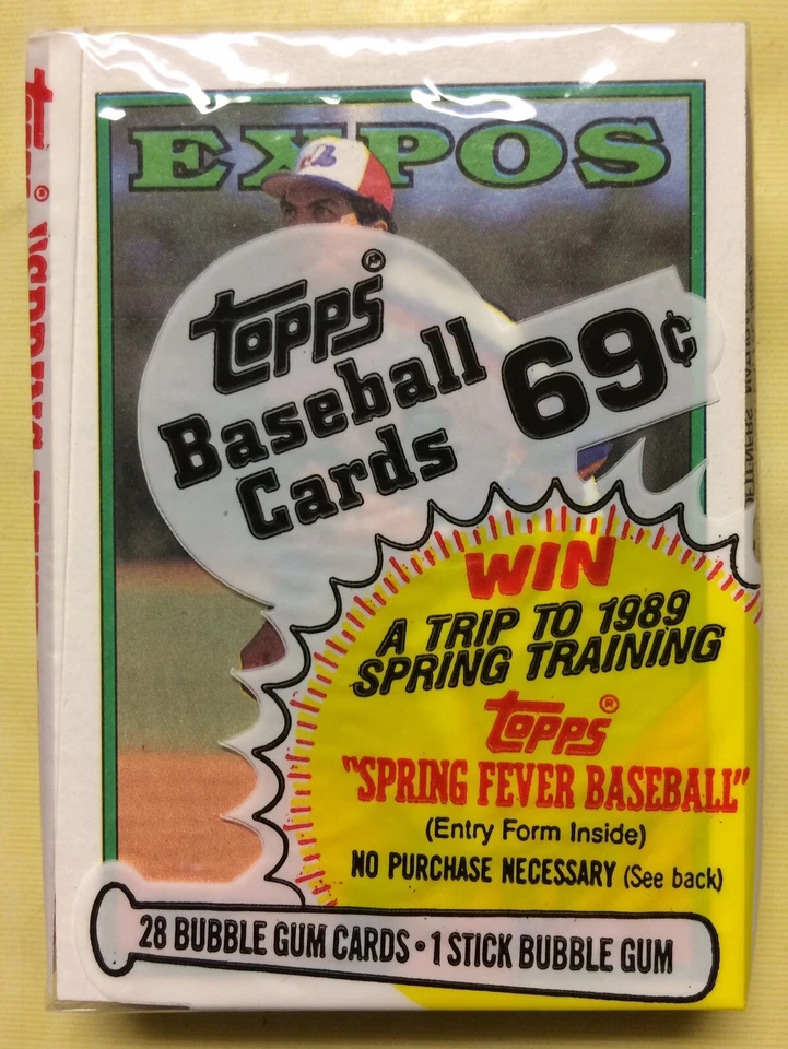 1988 Topps Cello Pack TWO Expos Showing: Andres Galarraga (Top) Jay Tibbs (Back) - Image 1 of 2