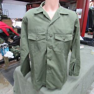 US Army Utility Shirt OG507 Cotton 1970's original 16.5 x 34 (SH24)