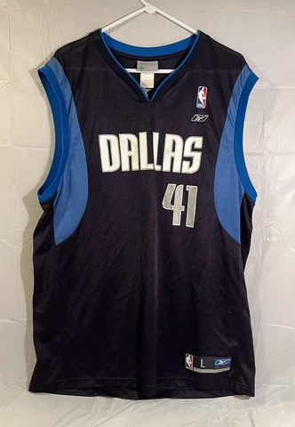 Vtg Reebok Dallas Mavericks Dirk Nowitzki #41 Men's Large NBA Basketball Jersey Cover