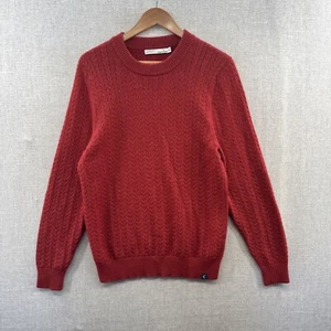 Suéter Criquet Para Hombres Medio Rojo Tejido con Cable Alpaca Crew Informal Golf Aire Libre Adulto - Imagen 1 de 16