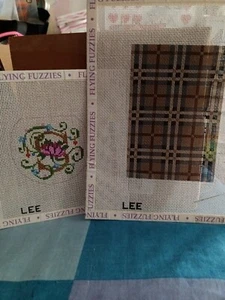 Set/2 Hand Painted/Screened Needlepoint Doll House Rug Canvases by Lee - Picture 1 of 3