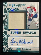 2022-23 Leaf In The Game Used Larry Robinson Super Swatch Blue Spectrum; SN#5/5