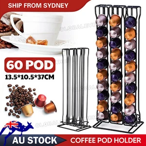 60 Pods For Nespresso Coffee Capsules Pod Holder Drawer Rack Storage Organizer - Picture 1 of 10