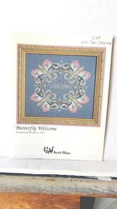 Vintage Just-Nan Cross-stitch Pattern/Chart Butterfly Welcome - Picture 1 of 3