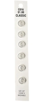 Buttons Round 4-Hole 6-Pack 3/8" Translucent Blumenthal Lansing C016 Vintage - Image 1 of 4
