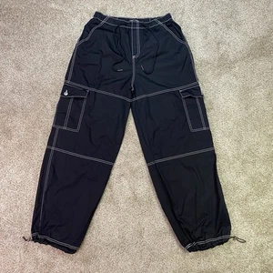 Pantalones cargo casi famosos juniors M holgados con cordón al tobillo patinador elástico Y2K - Imagen 1 de 23