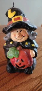 Halloween 5 1/2" Böse Hexe Figur Kerze hält Kürbis - Bild 1 von 9